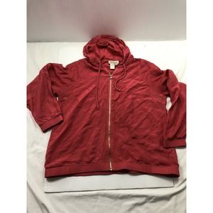 Oleg Cassini Sport Women's 100% Silk Activewear Hoodie Size M Lightweight